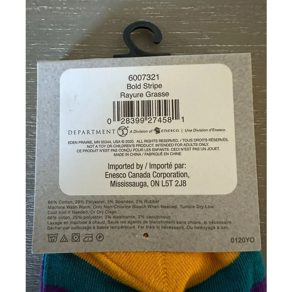 NWT Izzy & Oliver Bold Stripe Purple and Teal Socks OSFM